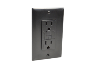 15 AMPERE-125 VOLT NEMA 5-15R GFCI DUPLEX OUTLET, (60Hz), 4mA-6mA TRIP, CLASS A RATED, SHUTTERED CONTACTS, AUTOMATIC GFCI CIRCUIT TEST, TEST / RESET BUTTONS, ON / OFF LIGHT & TRIP INDICATOR, IMPACT RESISTANT NYLON BODY & WALL PLATE, AUTOMATIC GROUND FEATURE, BACK AND SIDE WIRED TERMINALS ACCEPT #10, 12, 14 AWG CONDUCTORS, 2 POLE-3 WIRE GROUNDING (2P+E). BLACK.

<br><font color="yellow">Notes: </font> 
<br><font color="yellow">*</font> Operating and storage temp. = -35C to +66C, 10ka short circuit rating.
<br><font color="yellow">*</font> Automatic circuit test = GFCI circuit tested automatically every 3 seconds.
<br><font color="yellow">*</font> Safelock protection = Outlet power shuts off if internal components damaged.
<br><font color="yellow">*</font> Miswire protection= Power to outlet & downstream outlets prevented if line / load terminals are wired incorrectly.
