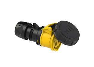 PCE 21392-4, CONNECTOR, 16A/20A-120V, WATERTIGHT IP67, 4h, 2P3W, COMPRESSION STRAIN RELIEF, YELLOW.
<br>PIN & SLEEVE CONNECTOR. cULus Approved. Conformity Standards, UL 1682, UL 1686, IEC 60309-1, IEC 60309-2, CSA C22.2 182.1, CEE, EN 60309-1, EN 60309-2.

<br><font color="yellow">Notes: </font>
<br><font color="yellow">*</font> 21392-4 has internal wiring polarity orientation designed for use in North America and therefore is C(UL)US approved. If point of use for this product is outside North America use our 999 series pin and sleeve devices which meet approvals and polarity requirements for European countries. <a href="https://internationalconfig.com/icc6.asp?item=999-3156-NS" style="text-decoration: none">999 Series Link</a>
<br><font color="yellow">*</font> View "Dimensional Data Sheet" for extended product detail specifications and device measurement drawing.
<br><font color="yellow">*</font> View "Associated Products 1" for general overview of devices within this product category.
<br><font color="yellow">*</font> View "Associated Products 2" to download IEC 60309 Pin & Sleeve Brochure containing the complete cULus listed range of pin & sleeve devices.
<br><font color="yellow">*</font> Select mating IEC 60309 IP44 splashproof and IP67 watertight devices individually listed below under related products. Scroll down to view.