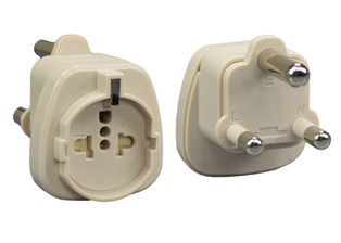 Type-M South Africa, India Adapter to Universal Connector, Ivory