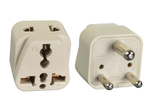 UNIVERSAL <font color="yellow">(MULTI-OUTLET)</font> SOUTH AFRICA, INDIA 5/6 AMPERE-250 VOLT <font color="yellow"> TYPE D </font> PLUG ADAPTER. CONNECTS EUROPEAN, BRITISH, AMERICAN PLUGS AND SOUTH AFRICA SANS 164-2 TYPE N PLUGS PLUGS WITH SOUTH AFRICA, INDIA  BS 546, IS 1293 (5A/6A-250) UK3-5R OUTLETS, 2 POLE-3 WIRE GROUNDING (2P+E). IVORY.

<br><font color="yellow">Notes: </font>
<br><font color="yellow">*</font> Adapter #30245-NS - Maximum in use electrical rating 6 Ampere 250 Volt. 
<br><font color="yellow">*</font> Adapter connects with South Africa, India, BS 546, IS 1293 (5A/6A-250V) type D outlets only.
<br><font color="yellow">*</font> Add-on adapter #74900-SGA required for "Grounding / Earth" connection when #30245 is used with European, German, French "Schuko" CEE 7/7 & CEE 7/4 plugs.
<br><font color="yellow">*</font> Optional plug adapter with integral "Grounding / Earth" Connection is #30245-GB listed below in related products.
<br><font color="yellow">*</font> View related products below for country specific universal and International worldwide plug adapters for all countries. Scroll down to view.