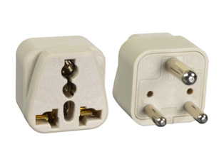 Type-D South Africa, India Adapter to Universal Connector, Gray