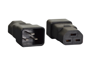 ADAPTER, 20 AMPERE 125 VOLT / 16 AMPERE 250 VOLT RATED, IEC 60320 C-20 PLUG, C-21 CONNECTOR, CONNECTS C-19 POWER CORDS WITH IEC 60320 C-22 POWER CORDS OR POWER INLETS, 2 POLE-3 WIRE GROUNDING (2P+E). BLACK.

<br><font color="yellow">Notes: </font> 
<br><font color="yellow">*</font> IEC 60320 C-19, C-20, C-13, C-14, C-15, C-5, C-7 plug adapters, splitters, European adapters are listed below in related products. Scroll down to view.
<br><font color="yellow">*</font><font color="yellow">*</font> Scroll down to view related product groups including similar adapters or select from Adapter Links and Transformer Links.
<br><font color="yellow">*</font> Adapter Links:  
<font color="yellow">-</font> <a href="https://www.internationalconfig.com/plug_adapt.asp" style="text-decoration: none">Country Specific Adapters</a> <font color="yellow">-</font> <a href="https://www.internationalconfig.com/universal_plug_adapters_multi_configuration_electrical_adapters.asp" style="text-decoration: none">Universal Adapters</a> <font color="yellow">-</font> <a href="https://www.internationalconfig.com/icc5.asp?productgroup=%27Plug%20Adapters%2C%20International%27" style="text-decoration: none">Entire List of Adapters</a> <font color="yellow">-</font> <a href="https://www.internationalconfig.com/Electrical_Adapters_C13_C14_C19_C20_C15_C7_C5_C21_60309_and_Electrical_Adapter_Power_Cords.asp" style="text-decoration: none">IEC 60320 Adapters</a> <font color="yellow">-</font><BR> <a href="https://www.internationalconfig.com/icc6.asp?item=IEC60320-Power-Cord-Splitters" style="text-decoration: none">IEC 60320 Splitter Adapters </a> <font color="yellow">-</font> <a href="https://www.internationalconfig.com/icc6.asp?item=IEC60320-Power-Cord-Splitters" style="text-decoration: none">NEMA Splitter Adapters </a> <font color="yellow">-</font> <a href="https://www.internationalconfig.com/icc6.asp?item=888-2126-ADPU" style="text-decoration: none">IEC 60309 Adapters</a> <font color="yellow">-</font> <a href="https://www.internationalconfig.com/cordhelp.asp" style="text-decoration: none">Worldwide and IEC Power Cord Selector</a>.
<br><font color="yellow">*</font> Transformer Links: <font color="yellow">-</font> <a href="https://www.internationalconfig.com/icc6.asp?item=Transformers" style="text-decoration: none">Step-Up, Step-Down Transformers & Voltage Converters </a>.