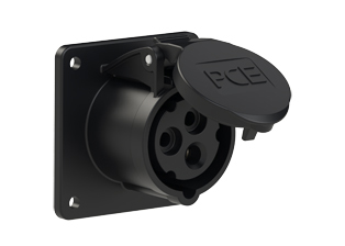 PCE 3139-5F7, STRAIGHT RECEPTACLE (60mmX60mm MOUNTING), 20A-277V, SPLASHPROOF IP44, 5h, 2P3W, GRAY.
<br>PIN & SLEEVE PANEL MOUNT RECEPTACLE. cULus approved. Conformity Standards, UL 1682, UL 1686, IEC 60309-1, IEC 60309-2, CSA C22.2 182.1

<br><font color="yellow">Notes: </font>
<br><font color="yellow">*</font> Part number 3139-5F7 electrical rating color code is gray however this device is produced in color all black due to low volume.
<br><font color="yellow">*</font> View "Dimensional Data Sheet" for extended product detail specifications and device measurement drawing.
<br><font color="yellow">*</font> View "Associated Products 1" for general overview of devices within this product category.
<br><font color="yellow">*</font> View "Associated Products 2" to download IEC 60309 Pin & Sleeve Brochure containing the complete cULus listed range of pin & sleeve devices.
<br><font color="yellow">*</font> Select mating IEC 60309 IP44 splashproof and IP67 watertight devices individually listed below under related products. Scroll down to view.