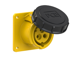 PCE 31392-4, STRAIGHT RECEPTACLE (60mmX60mm MOUNTING), 16A/20A-120V, WATERTIGHT IP67, 4h, 2P3W, YELLOW.
<br>PIN & SLEEVE PANEL MOUNT RECEPTACLE. cULus Approved. Conformity Standards, UL 1682, UL 1686, IEC 60309-1, IEC 60309-2, CSA C22.2 182.1, CEE, EN 60309-1, EN 60309-2.

<br><font color="yellow">Notes: </font>
<br><font color="yellow">*</font> 31392-4 has internal wiring polarity orientation designed for use in North America and therefore is C(UL)US approved. If point of use for this product is outside North America use our 999 series pin and sleeve devices which meet approvals and polarity requirements for European countries. <a href="https://internationalconfig.com/icc6.asp?item=999-1371-NS" style="text-decoration: none">999 Series Link</a>
<br><font color="yellow">*</font> View "Dimensional Data Sheet" for extended product detail specifications and device measurement drawing.
<br><font color="yellow">*</font> View "Associated Products 1" for general overview of devices within this product category.
<br><font color="yellow">*</font> View "Associated Products 2" to download IEC 60309 Pin & Sleeve Brochure containing the complete cULus listed range of pin & sleeve devices.
<br><font color="yellow">*</font> Select mating IEC 60309 IP44 splashproof and IP67 watertight devices individually listed below under related products. Scroll down to view.