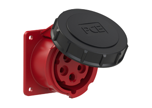 PCE 31592-6, STRAIGHT RECEPTACLE (60mmX60mm MOUNTING), 16A/20A-200/346V to 240/415V, WATERTIGHT IP67, 6h, 4P5W, RED.
<br>PIN & SLEEVE PANEL MOUNT RECEPTACLE. cULus, OVE approved. Conformity Standards, UL 1682, UL 1686, IEC 60309-1, IEC 60309-2, CSA C22.2 182.1, CEE, EN 60309-1, EN 60309-2.

<br><font color="yellow">Notes: </font>
<br><font color="yellow">*</font> View "Dimensional Data Sheet" for extended product detail specifications and device measurement drawing.
<br><font color="yellow">*</font> View "Associated Products 1" for general overview of devices within this product category.
<br><font color="yellow">*</font> View "Associated Products 2" to download IEC 60309 Pin & Sleeve Brochure containing the complete cULus listed range of pin & sleeve devices.
<br><font color="yellow">*</font> Select mating IEC 60309 IP44 splashproof and IP67 watertight devices individually listed below under related products. Scroll down to view.