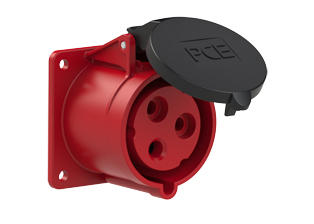 PCE 3239-7F7, STRAIGHT RECEPTACLE (60mmX60mm MOUNTING), 30A-480V, SPLASHPROOF IP44, 7h, 2P3W, RED.
<br>PIN & SLEEVE PANEL MOUNT RECEPTACLE. cULus approved. Conformity Standards, UL 1682, UL 1686, IEC 60309-1, IEC 60309-2, CSA C22.2 182.1

<br><font color="yellow">Notes: </font>
<br><font color="yellow">*</font> View "Dimensional Data Sheet" for extended product detail specifications and device measurement drawing.
<br><font color="yellow">*</font> View "Associated Products 1" for general overview of devices within this product category.
<br><font color="yellow">*</font> View "Associated Products 2" to download IEC 60309 Pin & Sleeve Brochure containing the complete cULus listed range of pin & sleeve devices.
<br><font color="yellow">*</font> Select mating IEC 60309 IP44 splashproof and IP67 watertight devices individually listed below under related products. Scroll down to view.