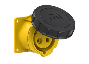 PCE 32392-4, STRAIGHT RECEPTACLE (60mmX60mm MOUNTING), 30A/32A-120V, WATERTIGHT IP67, 4h, 2P3W, YELLOW.
<br>PIN & SLEEVE PANEL MOUNT RECEPTACLE. cULus Approved. Conformity Standards, UL 1682, UL 1686, IEC 60309-1, IEC 60309-2, CSA C22.2 182.1, CEE, EN 60309-1, EN 60309-2.

<br><font color="yellow">Notes: </font>
<br><font color="yellow">*</font> 32392-4 has internal wiring polarity orientation designed for use in North America and therefore is C(UL)US approved. If point of use for this product is outside North America use our 999 series pin and sleeve devices which meet approvals and polarity requirements for European countries. <a href="https://internationalconfig.com/icc6.asp?item=999-13023-NS" style="text-decoration: none">999 Series Link</a>
<br><font color="yellow">*</font> View "Dimensional Data Sheet" for extended product detail specifications and device measurement drawing.
<br><font color="yellow">*</font> View "Associated Products 1" for general overview of devices within this product category.
<br><font color="yellow">*</font> View "Associated Products 2" to download IEC 60309 Pin & Sleeve Brochure containing the complete cULus listed range of pin & sleeve devices.
<br><font color="yellow">*</font> Select mating IEC 60309 IP44 splashproof and IP67 watertight devices individually listed below under related products. Scroll down to view.