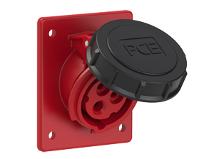 PCE 41392-7F8, ANGLED RECEPTACLE (60mmX73mm MOUNTING), 20A-480V, WATERTIGHT IP67, 7h, 2P3W, RED.
<br>PIN & SLEEVE ANGLED PANEL MOUNT RECEPTACLE. cULus approved. Conformity Standards, UL 1682, UL 1686, IEC 60309-1, IEC 60309-2, CSA C22.2 182.1

<br><font color="yellow">Notes: </font>
<br><font color="yellow">*</font> View "Dimensional Data Sheet" for extended product detail specifications and device measurement drawing.
<br><font color="yellow">*</font> View "Associated Products 1" for general overview of devices within this product category.
<br><font color="yellow">*</font> View "Associated Products 2" to download IEC 60309 Pin & Sleeve Brochure containing the complete cULus listed range of pin & sleeve devices.
<br><font color="yellow">*</font> Select mating IEC 60309 IP44 splashproof and IP67 watertight devices individually listed below under related products. Scroll down to view.