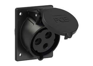 PCE 4239-5, ANGLED RECEPTACLE (60mmX73mm MOUNTING), 30A-277V, SPLASHPROOF IP44, 5h, 2P3W, GRAY.
<br>PIN & SLEEVE ANGLED PANEL MOUNT RECEPTACLE. cULus approved. Conformity Standards, UL 1682, UL 1686, IEC 60309-1, IEC 60309-2, CSA C22.2 182.1

<br><font color="yellow">Notes: </font>
<br><font color="yellow">*</font> Part number 4239-5 electrical rating color code is gray however this device is produced in color all black due to low volume.
<br><font color="yellow">*</font> View "Dimensional Data Sheet" for extended product detail specifications and device measurement drawing.
<br><font color="yellow">*</font> View "Associated Products 1" for general overview of devices within this product category.
<br><font color="yellow">*</font> View "Associated Products 2" to download IEC 60309 Pin & Sleeve Brochure containing the complete cULus listed range of pin & sleeve devices.
<br><font color="yellow">*</font> Select mating IEC 60309 IP44 splashproof and IP67 watertight devices individually listed below under related products. Scroll down to view.