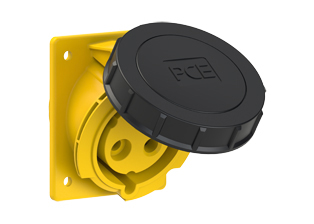 PCE 42392-4F78, ANGLED RECEPTACLE (60mmX73mm MOUNTING), 30A/32A-120V, WATERTIGHT IP67, 4h, 2P3W, YELLOW.
<br>PIN & SLEEVE ANGLED PANEL MOUNT RECEPTACLE. cULus Approved. Conformity Standards, UL 1682, UL 1686, IEC 60309-1, IEC 60309-2, CSA C22.2 182.1, CEE, EN 60309-1, EN 60309-2.

<br><font color="yellow">Notes: </font>
<br><font color="yellow">*</font> 42392-4F78 has internal wiring polarity orientation designed for use in North America and therefore is C(UL)US approved. If point of use for this product is outside North America use our 999 series pin and sleeve devices which meet approvals and polarity requirements for European countries. <a href="https://internationalconfig.com/icc6.asp?item=999-42324-NS" style="text-decoration: none">999 Series Link</a>
<br><font color="yellow">*</font> View "Dimensional Data Sheet" for extended product detail specifications and device measurement drawing.
<br><font color="yellow">*</font> View "Associated Products 1" for general overview of devices within this product category.
<br><font color="yellow">*</font> View "Associated Products 2" to download IEC 60309 Pin & Sleeve Brochure containing the complete cULus listed range of pin & sleeve devices.
<br><font color="yellow">*</font> Select mating IEC 60309 IP44 splashproof and IP67 watertight devices individually listed below under related products. Scroll down to view.