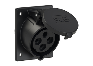 PCE 4249-12, ANGLED RECEPTACLE (60mmX73mm MOUNTING), 30A-120/250V (SINGLE PHASE), SPLASHPROOF IP44, 12h, 3P4W, ORANGE.
<br>PIN & SLEEVE ANGLED PANEL MOUNT RECEPTACLE. cULus approved. Conformity Standards, UL 1682, UL 1686, IEC 60309-1, IEC 60309-2, CSA C22.2 182.1

<br><font color="yellow">Notes: </font>
<br><font color="yellow">*</font> Part number 4249-12 electrical rating color code is orange however this device is produced in color all black due to low volume.
<br><font color="yellow">*</font> View "Dimensional Data Sheet" for extended product detail specifications and device measurement drawing.
<br><font color="yellow">*</font> View "Associated Products 1" for general overview of devices within this product category.
<br><font color="yellow">*</font> View "Associated Products 2" to download IEC 60309 Pin & Sleeve Brochure containing the complete cULus listed range of pin & sleeve devices.
<br><font color="yellow">*</font> Select mating IEC 60309 IP44 splashproof and IP67 watertight devices individually listed below under related products. Scroll down to view.