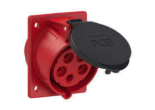 PCE 4259-6, ANGLED RECEPTACLE (60mmX73mm MOUNTING), 30A/32A-200/346V to 240/415V, SPLASHPROOF IP44, 6h, 4P5W, RED.
<br>PIN & SLEEVE ANGLED PANEL MOUNT RECEPTACLE. cULus, OVE approved. Conformity Standards, UL 1682, UL 1686, IEC 60309-1, IEC 60309-2, CSA C22.2 182.1, CEE, EN 60309-1, EN 60309-2.

<br><font color="yellow">Notes: </font>
<br><font color="yellow">*</font> View "Dimensional Data Sheet" for extended product detail specifications and device measurement drawing.
<br><font color="yellow">*</font> View "Associated Products 1" for general overview of devices within this product category.
<br><font color="yellow">*</font> View "Associated Products 2" to download IEC 60309 Pin & Sleeve Brochure containing the complete cULus listed range of pin & sleeve devices.
<br><font color="yellow">*</font> Select mating IEC 60309 IP44 splashproof and IP67 watertight devices individually listed below under related products. Scroll down to view.