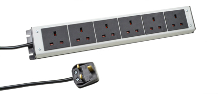 UK, BRITISH, UNITED KINGDOM AMPERE-250 VOLT 6 OUTLET PDU POWER STRIP, BS 1363A TYPE G SOCKETS (UK1-13R), SHUTTERED CONTACTS, 2 POLE-3 WIRE GROUNDING (2P+E), 3.0 METER (9FT-10IN) CORD WITH 13A-250V BS 1362 FUSED ANGLE PLUG (UK1-13P). BLACK/GRAY.

<br><font color="yellow">Notes: </font> 
<br><font color="yellow">*</font> For horizontal rack mount applications use #52019, #52019-BLK rack mounting plates.
<br><font color="yellow">*</font> British, United Kingdom power cords, plugs, GFCI-RCD outlets, connectors, socket strips, extension cords, plug adapters listed below in related products. Scroll down to view.
