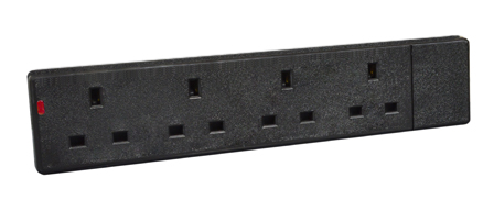 UK, BRITISH, UNITED KINGDOM 13 AMPERE-250 VOLT 4 OUTLET POWER STRIP / IN-LINE CONNECTOR, REWIREABLE, NEON INDICATOR, BS 1363A TYPE G SOCKETS (UK1-13R), SHUTTERED CONTACTS, 2 POLE-3 WIRE GROUNDING (2P+E), MAX. CORD O.D. = 0.393". BLACK.

<br><font color="yellow">Notes: </font> 
<br><font color="yellow">*</font> Material = PP, Temp. range = -5�C to +40�C.
<br><font color="yellow">*</font> Note: Not designed for wiring directly to power supply. Use a UK 13A-250V fused plug / cord.
<br><font color="yellow">*</font> Select a UK 13A-250V power cord.</font> <a href="https://internationalconfig.com/icc6.asp?item=83100" style="text-decoration: none">Power Cords Link</a>
<br><font color="yellow">*</font> For horizontal rack mount applications use #52019, #52019-BLK rack mounting plates.
<br><font color="yellow">*</font> British, United Kingdom power cords, plugs, GFCI-RCD outlets, connectors, socket strips, extension cords, plug adapters listed below in related products. Scroll down to view.



 