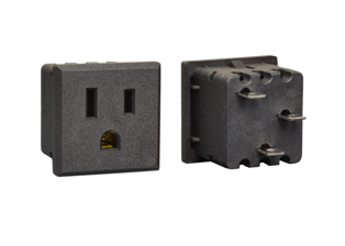 15 AMPERE-125 VOLT AC (USA / CANADA) "SNAP-IN" PANEL MOUNT OUTLET, NEMA 5-15R, TYPE B, 35mmX35mm SIZE, 0.250" (6.3mm) QUICK CONNECT / SOLDER TERMINALS, NYLON. BLACK. 
  
<br><font color="yellow">Notes: </font> 
<BR><font color="yellow">*</font> Material: Nylon, UL94V-0 rated.
<br><font color="yellow">*</font> NEMA outlets with same "SNAP-IN" panel cut out design listed below.
<BR>**NEMA 5-15R Outlet Part #5258-QC (15A-125V). Accepts NEMA 5-15P plugs.
<BR>**NEMA 5-20R Outlet Part #5358-QC (20A-125V). Accepts NEMA 5-20P & NEMA 5-15P plugs.
<BR>**NEMA 6-15R Outlet Part #5658-QC (15A-250V). Accepts NEMA 6-15P plugs.
<BR>**NEMA 6-20R Outlet Part #5858-QC (20A-250V). Accepts NEMA 6-20P & NEMA 6-15P plugs.
<br><font color="yellow">View:</font> Optional outlet designs # <a href="https://internationalconfig.com/icc6.asp?item=5258" style="text-decoration: none">5258</a>, # <a href="https://internationalconfig.com/icc6.asp?item=5279-SS" style="text-decoration: none">5279-SS</a>, # <a href="https://internationalconfig.com/icc6.asp?item=70020" style="text-decoration: none">70020</a>. 

 <BR><font color="yellow">*</font> Plugs, power cords, PDU strips, connectors, outlets, inlets, adapters are listed below in related products. Scroll down to view.




