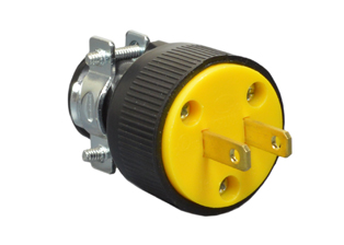 15 AMPERE-125 VOLT NEMA 1-15P PLUG, <font color="yellow"> TYPE A</font>, TERMINALS ACCEPT 18/2, 16/2, 14/2, 12/2 CONDUCTORS, 2 POLE-2 WIRE (<font color="yellow">2P</font>) NON-POLARIZED. BLACK.
 <br><font color="yellow">Notes: </font> 

<br><font color="yellow">*</font> Plug connects with Type A, Type B American Outlets Nema 1-15R, Nema 5-15R, 5-20R, Thailand Type O outlets, Multi-Configuration outlets.

<br><font color="yellow">*</font>  Max. O.D. dia. cable = 0.600" (15.2mm).
<br><font color="yellow">*</font> Terminals accept 18/2, 16/2, 14/2, 12/2 conductors.
<br><font color="yellow">*</font> Terminal screw torque = 14-18 in. lbs.

<br><font color="yellow">*</font> Plugs, connectors, receptacles, power cords, power strips, weatherproof outlets are listed below in related products.  