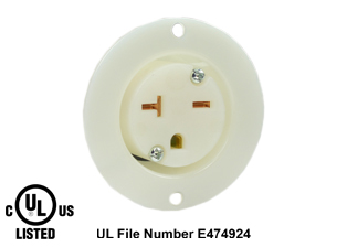 20A AMPERE-250 VOLT (NEMA 6-20R) FLANGED PANEL MOUNT POWER OUTLET, IMPACT RESISTANT NYLON BODY, 2 POLE-3 WIRE GROUNDING (2P+E), SPECIFICATION GRADE. WHITE. 

<br><font color="yellow">Notes: </font> 
<br><font color="yellow">*</font> Weatherproof / dust proof applications use #5200-WSC cover & #5200-WTC terminal shield or # 79480 WP cover. 
<br><font color="yellow">*</font> Temp. range = -40�C to +75�C. Terminals accept 16AWG-10AWG. Max. torque = 11 in. lbs.
<br><font color="yellow">**</font> NEMA Flanged Panel Mount Outlets with same mounting pattern listed below.
<BR>**NEMA 5-15R Outlet Part #5279-SS (15A-125V). Accepts NEMA 5-15P plugs. 
<BR>**NEMA 5-20R Outlet Part #5379-SS (20A-125V). Accepts NEMA 5-20P & NEMA 5-15P plugs.
<BR>**NEMA 6-15R Outlet Part #5679-SS (15A-250V). Accepts NEMA 6-15P plugs. 
<BR>**NEMA 6-20R Outlet Part #5479-SS (20A-250V). Accepts NEMA 6-20P & NEMA 6-15P plugs.
<BR>**NEMA L5-15R Locking Outlet #4715-SS (15A-125V). Accepts NEMA L5-15P Locking plugs.
<BR>**NEMA L6-15R Locking Outlet #L615-FO (15A-250V). Accepts NEMA L6-15P Locking plugs.

<br><font color="yellow">View:</font> Optional panel mount designs # <a href="https://internationalconfig.com/icc6.asp?item=5858-QC" style="text-decoration: none">5858-QC</a> (Quick Connect / Solder Terminals).

<br><font color="yellow">*</font> Plugs, power cords, outlets, PDU strips, connectors, inlets, adapters are listed below in related products. Scroll down to view.
