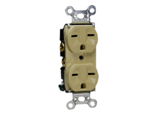 15 AMPERE-250 VOLT (NEMA 6-15R) AMERICAN DUPLEX OUTLET, 2 POLE-3 WIRE GROUNDING (2P+E), SPECIFICATION GRADE, IMPACT RESISTANT NYLON BODY. IVORY.
<br><font color="yellow">Notes: </font> 
<br><font color="yellow">*</font> Outlet mounts on American 2x4 wall boxes or wall boxes with 3.28" (83mm / 84mm) mounting centers.

<br><font color="yellow">*</font> NEMA 5-15R outlets & <font color="yellow">Universal outlets </font> 
for European, British wall boxes available. View <a href="https://internationalconfig.com/icc6.asp?item=73551-US" style="text-decoration: none">NEMA 5-15R & Universal Versions</a>

