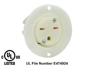 15A AMPERE-250 VOLT NEMA 6-15R FLANGED PANEL MOUNT POWER OUTLET, IMPACT RESISTANT NYLON BODY, 2 POLE-3 WIRE GROUNDING (2P+E), SPECIFICATION GRADE. WHITE. 

<br><font color="yellow">Notes: </font> 
<br><font color="yellow">*</font> Weatherproof / dust proof applications use #5200-WSC cover & #5200-WTC terminal shield or # 79480 WP cover. 
<br><font color="yellow">*</font> Temp. range = -40�C to +75�C. Terminals accept 16AWG-10AWG. Max. torque = 11 in. lbs.
<br><font color="yellow">**</font> NEMA Flanged Panel Mount Outlets with same mounting pattern listed below.
<BR>**NEMA 5-15R Outlet Part #5279-SS (15A-125V). Accepts NEMA 5-15P plugs. 
<BR>**NEMA 5-20R Outlet Part #5379-SS (20A-125V). Accepts NEMA 5-20P & NEMA 5-15P plugs.
<BR>**NEMA 6-15R Outlet Part #5679-SS (15A-250V). Accepts NEMA 6-15P plugs. 
<BR>**NEMA 6-20R Outlet Part #5479-SS (20A-250V). Accepts NEMA 6-20P & NEMA 6-15P plugs.
<BR>**NEMA L5-15R Locking Outlet #4715-SS (15A-125V). Accepts NEMA L5-15P Locking plugs.
<BR>**NEMA L6-15R Locking Outlet #L615-FO (15A-250V). Accepts NEMA L6-15P Locking plugs.

<br><font color="yellow">View:</font> Optional panel mount designs # <a href="https://internationalconfig.com/icc6.asp?item=5658-I" style="text-decoration: none">5658-I</a>, # <a href="https://internationalconfig.com/icc6.asp?item=5658-QC" style="text-decoration: none">5658-QC</a> (Quick Connect / Solder Terminals).

<br><font color="yellow">*</font> Plugs, power cords, outlets, PDU strips, connectors, inlets, adapters are listed below in related products. Scroll down to view.