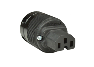 10A-250V, 15A-125V IEC 60320 C-15 CONNECTOR, (UL/CSA APPROVED), IMPACT RESISTANT NYLON, MOISTURE / DUST SHIELD, 2 POLE-3 WIRE GROUNDING (2P+E), TERMINAL ACCEPTS 10/3, 12/3, 14/3, 16/3, 18/3 AWG CONDUCTORS, STRAIN RELIEF = 0.300-0.655" DIA. CORD, BLACK. 

<br><font color="yellow">Notes: </font> 
<br><font color="yellow">*</font> Connects with C-16 power inlets.
<br><font color="yellow">*</font> Power cords, plugs, connectors, power inlets, plug adapters listed below in related products. Scroll down to view. 
