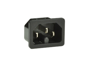 15A-250V IEC 60320 C-16 POWER INLET, SNAP-IN MOUNT FOR 1.5 mm THICK PANELS, 6.3 x 0.8 mm (0.250" x 0.032") QUICK CONNECT TERMINALS, 2 POLE-3 WIRE GROUNDING (2P+E). BLACK.

<br><font color="yellow">Notes: </font> 
<br><font color="yellow">*</font> Operating temp. = -25C to +125C.
<br><font color="yellow">*</font> Material = Thermoplastic, UL 94V-0 rated.
<br><font color="yellow">*</font> Connects with C-15 power cords, connectors.
<br><font color="yellow">*</font> Models also available for 1.0, 1.2, 1.5, 2.0, 2.5 and 3.0 mm thick panels.
<br><font color="yellow">*</font> Power cords, plugs, connectors, power inlets, plug adapters listed below in related products. Scroll down to view.
    
<br>
<br>
Models available:
<br>
(1.0mm thick panels - <a href="https://internationalconfig.com/documents/57321X1.0M.pdf" style="text-decoration:none" target="_blank">57321X1.0M</a>) 
(1.2mm thick panels - <a href="https://internationalconfig.com/documents/57321X1.2M.pdf" style="text-decoration:none" target="_blank">57321X1.2M</a>)
(1.5mm thick panels - <a href="https://internationalconfig.com/documents/57321.pdf" style="text-decoration:none" target="_blank">57321</a>)<br>
(2.0mm thick panels - <a href="https://internationalconfig.com/documents/57321X2.0M.pdf" style="text-decoration:none" target="_blank">57321X2.0M</a>) 
(2.5mm thick panels - <a href="https://internationalconfig.com/documents/57321X2.5M.pdf" style="text-decoration:none" target="_blank">57321X2.5M</a>) 
(3.0mm thick panels - <a href="https://internationalconfig.com/documents/57321X3.0M.pdf" style="text-decoration:none" target="_blank"">57321X3.0M</a>)
<BR><BR>  Note: Power cords, Plugs, Connectors, Power Inlets, Plug adapters listed below in Related products. <BR> Scroll down to view.