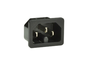 15A-250V IEC 60320 C-16 POWER INLET, SNAP-IN MOUNT FOR 1.5 mm THICK PANELS, 4.8 x 0.8 mm (0.187" x 0.032") TERMINALS, 2 POLE-3 WIRE GROUNDING (2P+E). BLACK.

<br><font color="yellow">Notes: </font> 
<br><font color="yellow">*</font> Operating temp. = -25C to +120C.
<br><font color="yellow">*</font> Material = Thermoplastic, UL 94V-0 rated.
<br><font color="yellow">*</font> Connects with C-15 power cords, connectors.
<br><font color="yellow">*</font> Models also available for 1.0, 1.2, 1.5, 2.0, 2.5 and 3.0 mm thick panels.
<br><font color="yellow">*</font> Power cords, plugs, connectors, power inlets, plug adapters listed below in related products. Scroll down to view.
    
<br>
<br>
Models available:
<br>
(1.0mm thick panels - <a href="https://internationalconfig.com/documents/57321X1.0M.pdf" style="text-decoration:none" target="_blank">57321X1.0M</a>) 
(1.2mm thick panels - <a href="https://internationalconfig.com/documents/57321X1.2M.pdf" style="text-decoration:none" target="_blank">57321X1.2M</a>)
(1.5mm thick panels - <a href="https://internationalconfig.com/documents/57321.pdf" style="text-decoration:none" target="_blank">57321</a>)<br>
(2.0mm thick panels - <a href="https://internationalconfig.com/documents/57321X2.0M.pdf" style="text-decoration:none" target="_blank">57321X2.0M</a>) 
(2.5mm thick panels - <a href="https://internationalconfig.com/documents/57321X2.5M.pdf" style="text-decoration:none" target="_blank">57321X2.5M</a>) 
(3.0mm thick panels - <a href="https://internationalconfig.com/documents/57321X3.0M.pdf" style="text-decoration:none" target="_blank"">57321X3.0M</a>)
