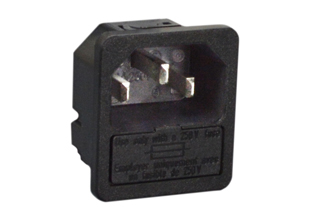 IEC 60320 C-14, 10 AMPERE-250 VOLT POWER ENTRY MODULE, SINGLE POLE, SNAP-IN MOUNT FOR 1.5 mm THICK PANEL, BRASS NICKEL PLATED TERMINALS AND CONTACTS, FUSE DRAWER FOR 5 x 20 mm FUSE AND SPARE FUSE COMPARTMENT, 6.3 x 0.8 mm (0.250 x 0.032) QUICK CONNECT Q.D. TERMINALS, 2 POLE-3 WIRE GROUNDING, CE MARK, BLACK.

<br><font color="yellow">Notes: </font> 
<br><font color="yellow">*</font> Material = Thermoplastic polyamide 6.6.
<br><font color="yellow">*</font> Models also available for 1.0, 1.2, 1.5, 2.0, 2.5 and 3.0 mm thick panels.

<br>
<br>
Models available:
<br>
(1.0mm thick panels - <a href="https://internationalconfig.com/documents/57411X1.0M.pdf" style="text-decoration:none" target="_blank">57411X1.0M</a>) 
(1.2mm thick panels - <a href="https://internationalconfig.com/documents/57411X1.2M.pdf" style="text-decoration:none" target="_blank">573411X1.2M</a>)
(1.5mm thick panels - <a href="https://internationalconfig.com/documents/57411.pdf" style="text-decoration:none" target="_blank">57411</a>)<br>
(2.0mm thick panels - <a href="https://internationalconfig.com/documents/57411X2.0M.pdf" style="text-decoration:none" target="_blank">57411X2.0M</a>) 
(2.5mm thick panels - <a href="https://internationalconfig.com/documents/57411X2.5M.pdf" style="text-decoration:none" target="_blank">57411X2.5M</a>) 
(3.0mm thick panels - <a href="https://internationalconfig.com/documents/57411X3.0M.pdf" style="text-decoration:none" target="_blank"">57411X3.0M</a>)
