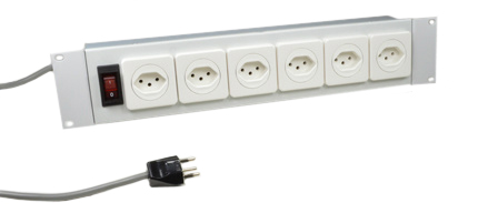 SWITZERLAND 10 AMPERE-250 VOLT SEV 1011 TYPE J (SW1-10R) 6 OUTLET PDU POWER STRIP, ILLUMINATED 10 AMP. DOUBLE POLE CIRCUIT BREAKER, METAL ENCLOSURE, HORIZONTAL RACK MOUNT, 2 POLE-3 WIRE GROUNDING (2P+E), 2.0 METER (6FT-7IN) CORD. GRAY.

<br><font color="yellow">Notes: </font> 
<br><font color="yellow">*</font> Operating temp. = 0�C to +60�C.
<br><font color="yellow">*</font> Storage temp. = -10�C to +70�C.
<br><font color="yellow">*</font> Swiss plugs, outlets, power cords, connectors, outlet strips, GFCI sockets listed below in related products. Scroll down to view.