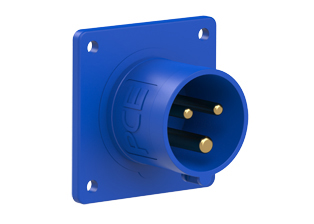 PCE 6139-6, STRAIGHT INLET (56mmX56mm MOUNTING), 16A/20A-250V, SPLASHPROOF IP44, 6h, 2P3W, BLUE.
<br>PIN & SLEEVE PANEL MOUNT INLET. cULus, OVE approved. Conformity Standards, UL 1682, UL 1686, IEC 60309-1, IEC 60309-2, CSA C22.2 182.1, CEE, EN 60309-1, EN 60309-2.

<br><font color="yellow">Notes: </font>
<br><font color="yellow">*</font> View "Dimensional Data Sheet" for extended product detail specifications and device measurement drawing.
<br><font color="yellow">*</font> View "Associated Products 1" for general overview of devices within this product category.
<br><font color="yellow">*</font> View "Associated Products 2" to download IEC 60309 Pin & Sleeve Brochure containing the complete cULus listed range of pin & sleeve devices.
<br><font color="yellow">*</font> Select mating IEC 60309 IP44 splashproof and IP67 watertight devices individually listed below under related products. Scroll down to view.