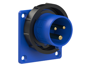 PCE 61392-6, STRAIGHT INLET (60mmX60mm MOUNTING), 16A/20A-250V, WATERTIGHT IP67, 6h, 2P3W, BLUE.
<br>PIN & SLEEVE PANEL MOUNT INLET. cULus, OVE approved. Conformity Standards, UL 1682, UL 1686, IEC 60309-1, IEC 60309-2, CSA C22.2 182.1, CEE, EN 60309-1, EN 60309-2.

<br><font color="yellow">Notes: </font>
<br><font color="yellow">*</font> View "Dimensional Data Sheet" for extended product detail specifications and device measurement drawing.
<br><font color="yellow">*</font> View "Associated Products 1" for general overview of devices within this product category.
<br><font color="yellow">*</font> View "Associated Products 2" to download IEC 60309 Pin & Sleeve Brochure containing the complete cULus listed range of pin & sleeve devices.
<br><font color="yellow">*</font> Select mating IEC 60309 IP44 splashproof and IP67 watertight devices individually listed below under related products. Scroll down to view.