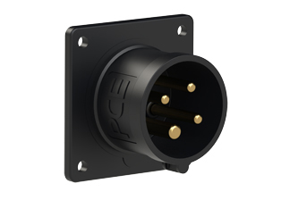 PCE 6149-5, STRAIGHT INLET (56mmX56mm MOUNTING), 20A-347/600V, SPLASHPROOF IP44, 5h, 3P4W, BLACK.
<br>PIN & SLEEVE PANEL MOUNT INLET. cULus approved. Conformity Standards, UL 1682, UL 1686, IEC 60309-1, IEC 60309-2, CSA C22.2 182.1

<br><font color="yellow">Notes: </font>
<br><font color="yellow">*</font> View "Dimensional Data Sheet" for extended product detail specifications and device measurement drawing.
<br><font color="yellow">*</font> View "Associated Products 1" for general overview of devices within this product category.
<br><font color="yellow">*</font> View "Associated Products 2" to download IEC 60309 Pin & Sleeve Brochure containing the complete cULus listed range of pin & sleeve devices.
<br><font color="yellow">*</font> Select mating IEC 60309 IP44 splashproof and IP67 watertight devices individually listed below under related products. Scroll down to view.