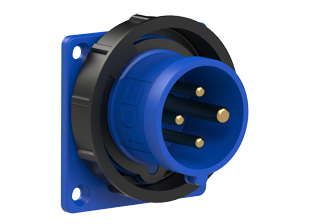 PCE 61492-9, STRAIGHT INLET (60mmX60mm MOUNTING), 16A/20A-250V, WATERTIGHT IP67, 9h, 3P4W, BLUE.
<br>PIN & SLEEVE PANEL MOUNT INLET. cULus, OVE approved. Conformity Standards, UL 1682, UL 1686, IEC 60309-1, IEC 60309-2, CSA C22.2 182.1, CEE, EN 60309-1, EN 60309-2.

<br><font color="yellow">Notes: </font>
<br><font color="yellow">*</font> View "Dimensional Data Sheet" for extended product detail specifications and device measurement drawing.
<br><font color="yellow">*</font> View "Associated Products 1" for general overview of devices within this product category.
<br><font color="yellow">*</font> View "Associated Products 2" to download IEC 60309 Pin & Sleeve Brochure containing the complete cULus listed range of pin & sleeve devices.
<br><font color="yellow">*</font> Select mating IEC 60309 IP44 splashproof and IP67 watertight devices individually listed below under related products. Scroll down to view.
