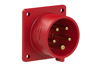 PCE 6159-6, STRAIGHT INLET (56mmX56mm MOUNTING), 16A/20A-200/346V to 240/415V, SPLASHPROOF IP44, 6h, 4P5W, RED.
<br>PIN & SLEEVE PANEL MOUNT INLET. cULus, OVE approved. Conformity Standards, UL 1682, UL 1686, IEC 60309-1, IEC 60309-2, CSA C22.2 182.1, CEE, EN 60309-1, EN 60309-2.

<br><font color="yellow">Notes: </font>
<br><font color="yellow">*</font> View "Dimensional Data Sheet" for extended product detail specifications and device measurement drawing.
<br><font color="yellow">*</font> View "Associated Products 1" for general overview of devices within this product category.
<br><font color="yellow">*</font> View "Associated Products 2" to download IEC 60309 Pin & Sleeve Brochure containing the complete cULus listed range of pin & sleeve devices.
<br><font color="yellow">*</font> Select mating IEC 60309 IP44 splashproof and IP67 watertight devices individually listed below under related products. Scroll down to view.