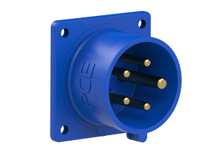 PCE 6159-9, STRAIGHT INLET (56mmX56mm MOUNTING), 16A/20A-120/208V, SPLASHPROOF IP44, 9h, 4P5W, BLUE.
<br>PIN & SLEEVE PANEL MOUNT INLET. cULus, OVE approved. Conformity Standards, UL 1682, UL 1686, IEC 60309-1, IEC 60309-2, CSA C22.2 182.1, CEE, EN 60309-1, EN 60309-2.

<br><font color="yellow">Notes: </font>
<br><font color="yellow">*</font> View "Dimensional Data Sheet" for extended product detail specifications and device measurement drawing.
<br><font color="yellow">*</font> View "Associated Products 1" for general overview of devices within this product category.
<br><font color="yellow">*</font> View "Associated Products 2" to download IEC 60309 Pin & Sleeve Brochure containing the complete cULus listed range of pin & sleeve devices.
<br><font color="yellow">*</font> Select mating IEC 60309 IP44 splashproof and IP67 watertight devices individually listed below under related products. Scroll down to view.