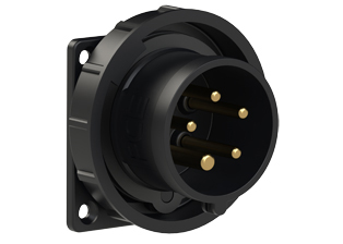PCE 61592-5, STRAIGHT INLET (60mmX60mm MOUNTING), 20A-347/600V, WATERTIGHT IP67, 5h, 4P5W, BLACK.
<br>PIN & SLEEVE PANEL MOUNT INLET. cULus approved. Conformity Standards, UL 1682, UL 1686, IEC 60309-1, IEC 60309-2, CSA C22.2 182.1

<br><font color="yellow">Notes: </font>
<br><font color="yellow">*</font> View "Dimensional Data Sheet" for extended product detail specifications and device measurement drawing.
<br><font color="yellow">*</font> View "Associated Products 1" for general overview of devices within this product category.
<br><font color="yellow">*</font> View "Associated Products 2" to download IEC 60309 Pin & Sleeve Brochure containing the complete cULus listed range of pin & sleeve devices.
<br><font color="yellow">*</font> Select mating IEC 60309 IP44 splashproof and IP67 watertight devices individually listed below under related products. Scroll down to view.