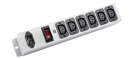 IEC 60320 C-13, C-14 PDU POWER STRIP, 6 OUTLETS, 10 AMPERE-230 VOLT, VERTICAL RACK / SURFACE MOUNT, METAL ENCLOSURE, SHUTTERED CONTACTS, ILLUMINATED 10 AMP. DOUBLE POLE CIRCUIT BREAKER, 2 POLE-3 WIRE GROUNDING (2P+E), IEC 60320 C-14 POWER INLET. GRAY.

<br><font color="yellow">Notes: </font> 
<br><font color="yellow">*</font> Operating temp. = 0�C to +60�C.
<br><font color="yellow">*</font> Storage temp. = -10�C to +70�C.
<br><font color="yellow">*</font> C14 power inlet accepts power cords with IEC 60320, C13, C15 type connectors.
<br><font color="yellow">*</font> IEC 60320 C13, C14 plugs, outlets, power cords, connectors, outlet strips are listed below in related products. Scroll down to view.
