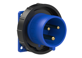 PCE 62392-6, STRAIGHT INLET (60mmX60mm MOUNTING), 30A/32A-250V, WATERTIGHT IP67, 6h, 2P3W, BLUE.
<br>PIN & SLEEVE PANEL MOUNT INLET. cULus, OVE approved. Conformity Standards, UL 1682, UL 1686, IEC 60309-1, IEC 60309-2, CSA C22.2 182.1, CEE, EN 60309-1, EN 60309-2.

<br><font color="yellow">Notes: </font>
<br><font color="yellow">*</font> View "Dimensional Data Sheet" for extended product detail specifications and device measurement drawing.
<br><font color="yellow">*</font> View "Associated Products 1" for general overview of devices within this product category.
<br><font color="yellow">*</font> View "Associated Products 2" to download IEC 60309 Pin & Sleeve Brochure containing the complete cULus listed range of pin & sleeve devices.
<br><font color="yellow">*</font> Select mating IEC 60309 IP44 splashproof and IP67 watertight devices individually listed below under related products. Scroll down to view.