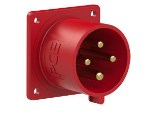 PCE 6249-6, STRAIGHT INLET (56mmX56mm MOUNTING), 30A/32A-380V, SPLASHPROOF IP44, 6h, 3P4W, RED.
<br>PIN & SLEEVE PANEL MOUNT INLET. cULus, OVE approved. Conformity Standards, UL 1682, UL 1686, IEC 60309-1, IEC 60309-2, CSA C22.2 182.1, CEE, EN 60309-1, EN 60309-2.

<br><font color="yellow">Notes: </font>
<br><font color="yellow">*</font> View "Dimensional Data Sheet" for extended product detail specifications and device measurement drawing.
<br><font color="yellow">*</font> View "Associated Products 1" for general overview of devices within this product category.
<br><font color="yellow">*</font> View "Associated Products 2" to download IEC 60309 Pin & Sleeve Brochure containing the complete cULus listed range of pin & sleeve devices.
<br><font color="yellow">*</font> Select mating IEC 60309 IP44 splashproof and IP67 watertight devices individually listed below under related products. Scroll down to view.