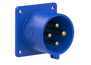 PCE 6249-9, STRAIGHT INLET (56mmX56mm MOUNTING), 30A/32A-250V, SPLASHPROOF IP44, 9h, 3P4W, BLUE.
<br>PIN & SLEEVE PANEL MOUNT INLET. cULus, OVE approved. Conformity Standards, UL 1682, UL 1686, IEC 60309-1, IEC 60309-2, CSA C22.2 182.1, CEE, EN 60309-1, EN 60309-2.

<br><font color="yellow">Notes: </font>
<br><font color="yellow">*</font> View "Dimensional Data Sheet" for extended product detail specifications and device measurement drawing.
<br><font color="yellow">*</font> View "Associated Products 1" for general overview of devices within this product category.
<br><font color="yellow">*</font> View "Associated Products 2" to download IEC 60309 Pin & Sleeve Brochure containing the complete cULus listed range of pin & sleeve devices.
<br><font color="yellow">*</font> Select mating IEC 60309 IP44 splashproof and IP67 watertight devices individually listed below under related products. Scroll down to view.