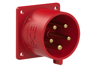 PCE 6259-6, STRAIGHT INLET (56mmX56mm MOUNTING), 30A/32A-200/346V to 240/415V, SPLASHPROOF IP44, 6h, 4P5W, RED.
<br>PIN & SLEEVE PANEL MOUNT INLET. cULus, OVE approved. Conformity Standards, UL 1682, UL 1686, IEC 60309-1, IEC 60309-2, CSA C22.2 182.1, CEE, EN 60309-1, EN 60309-2.

<br><font color="yellow">Notes: </font>
<br><font color="yellow">*</font> View "Dimensional Data Sheet" for extended product detail specifications and device measurement drawing.
<br><font color="yellow">*</font> View "Associated Products 1" for general overview of devices within this product category.
<br><font color="yellow">*</font> View "Associated Products 2" to download IEC 60309 Pin & Sleeve Brochure containing the complete cULus listed range of pin & sleeve devices.
<br><font color="yellow">*</font> Select mating IEC 60309 IP44 splashproof and IP67 watertight devices individually listed below under related products. Scroll down to view.