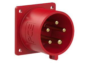 PCE 6259-7, STRAIGHT INLET (56mmX56mm MOUNTING), 30A-277/480V, SPLASHPROOF IP44, 7h, 4P5W, RED.
<br>PIN & SLEEVE PANEL MOUNT INLET. cULus approved. Conformity Standards, UL 1682, UL 1686, IEC 60309-1, IEC 60309-2, CSA C22.2 182.1

<br><font color="yellow">Notes: </font>
<br><font color="yellow">*</font> View "Dimensional Data Sheet" for extended product detail specifications and device measurement drawing.
<br><font color="yellow">*</font> View "Associated Products 1" for general overview of devices within this product category.
<br><font color="yellow">*</font> View "Associated Products 2" to download IEC 60309 Pin & Sleeve Brochure containing the complete cULus listed range of pin & sleeve devices.
<br><font color="yellow">*</font> Select mating IEC 60309 IP44 splashproof and IP67 watertight devices individually listed below under related products. Scroll down to view.