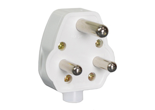 INDIA PLUG, 25 AMPERE-250 VOLT, <font color="yellow"> TYPE M </font> (IN3-25P), REWIREABLE ANGLE PLUG, 2 POLE-3 WIRE GROUNDING (2P+E), MAX. CORD O.D. = 0.472" (12mm). WHITE.

<br><font color="yellow">Notes: </font> 
<BR><font color="yellow">*</font> Plug mates with India 25A-250V type M (IN3-25R) outlets, India 16A-250V type M outlets (IN1-16R). 




 