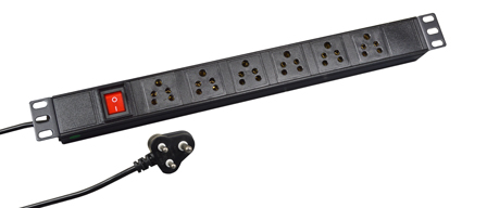 INDIA PDU POWER STRIP, 6 AMPERE-250 VOLT, 6 OUTLETS <font color="yellow"> (TYPE D RATED 6A-250V) </font> (IN2-6R) IS 1293:2005, METAL ENCLOSURE, "19 IN." HORIZONTAL RACK MOUNT, ILLUMINATED DOUBLE POLE SWITCH, 2 Pole-3 WIRE GROUNDING (2P+E), 3.0 METER (9FT-10IN) CORD, <font color="yellow"> 6A-250V TYPE D PLUG</font>. BLACK.

<BR> <font color="yellow"> Notes:</font>
<BR><font color="yellow">*</font> Outlets Accept India <font color="yellow">India 6A-250V TYPE D Plugs Only.</font>

<BR><font color="yellow">*</font> Power Cord Plug,<font color="yellow"> 6A-250V Type D Plug.</font>
</font>

<BR><font color="yellow">*</font> Operating temp. = -10�C to +60�C.
<BR><font color="yellow">*</font> Storage temp. = -10�C to +70�C.
<BR><font color="yellow">*</font> Power cords, plugs, outlets, GFCI/RCD sockets, plug adapters listed below. Scroll down to view.
