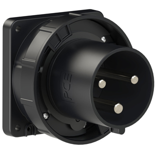 PCE 643-6xs, CEE-flanged plug straight 125A 3p 6h IP67 POWER TWIST black