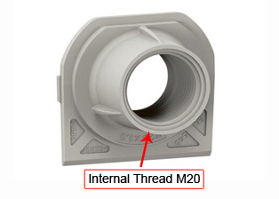 CABLE GLAND INSERT FOR WATERPROOF SURFACE MOUNTED BOXES, SINGLE ENTRY, M20 THREAD, GRAY.
<BR><font color="yellow">Notes:</font>
<BR>
<font color="yellow">*</font>69660LX45 fits boxes: 69651LX45, 69672LX45, 69680LX45, 69601LX45, 69602LX45, 69603LX45.
<BR><font color="yellow">*</font> Double entry hub use 69670LX45
<br><font color="yellow">*</font> Operating temp. range = -10C to +40C. Storage temp. range = -25C to +60C. UV Protected, Halogen free.
<BR><font color="yellow">*</font> View European, British, International Outlets / Switches. <a href="https://www.internationalconfig.com/modular_electrical_devices.asp" style="text-decoration: none">[ Entire Modular Device Series ]</a>