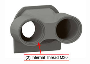 CABLE GLAND INSERT FOR WATERPROOF SURFACE MOUNTED BOXES, DOUBLE ENTRY, M20 THREAD, ANTHRACITE.
<BR><font color="yellow">Notes:</font>
<BR>
<font color="yellow">*</font>69673LX45 fits boxes: 69601LX45, 69602LX45, 69603LX45, 69651LX45, 69672LX45, 69680LX45.
<BR><font color="yellow">*</font> Single entry hub use 69663LX45.
<br><font color="yellow">*</font> Operating temp. range = -10C to +40C. Storage temp. range = -25C to +60C. UV Protected, Halogen free.
<BR><font color="yellow">*</font> View European, British, International Outlets / Switches. <a href="https://www.internationalconfig.com/modular_electrical_devices.asp" style="text-decoration: none">[ Entire Modular Device Series ]</a>