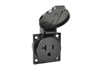 20 AMPERE-125 VOLT NEMA 5-20R WEATHERPROOF OUTLET (WITH GASKET), PANEL/WALL BOX MOUNT, IP44 RATED COVER CLOSED, 6.3mm (0.250") QUICK CONNECT TERMINALS, 2 POLE-3 WIRE GROUNDING (2P+E). BLACK.

<br><font color="yellow">Notes: </font> 
<br><font color="yellow">*</font> American 2x4, 4x4 wall box mount applications = Use #97120-BZ, #97120-DBZ wall plates. 
<br><font color="yellow">*</font> Terminals, conductor cover for panel mount applications = Use #70127. 
 <br><font color="yellow">*</font> Not for use with #70125 wall box. 

<br><font color="yellow">*</font> Operating temp. = -25C to +40C.

<br><font color="yellow">**</font> NEMA Weatherproof Outlets with same mounting design listed below.

<BR>**NEMA 5-20R (20A-125V) #70050-BLK, #70050-BLU . Accepts NEMA 5-20P & NEMA 5-15P plugs.
<BR>**NEMA 5-15R (15A-125V) #70020, # 70020-BLK, #70020- BLU . Accepts NEMA 5-15P plugs.
 

<br><font color="yellow">View:</font> Optional panel mount designs # <a href="https://internationalconfig.com/icc6.asp?item=5379-SS" style="text-decoration: none">5379-SS</a>, # <a href="https://internationalconfig.com/icc6.asp?item=5358" style="text-decoration: none">5358</a>, # <a href="https://internationalconfig.com/icc6.asp?item=5358-QC" style="text-decoration: none">5358-QC</a>. 
<br><font color="yellow">View:</font> European, British, Australia, Universal <a href="https://www.internationalconfig.com/icc5.asp?productgroup=%27Weatherproof%20Outlets,Boxes,Covers%27&Producttype=%27Panel%20Mount%20Outlets,IP44,IP55,IP68%27&set=1&title1=%27prodtype%27" style="text-decoration: none">Weatherproof outlets with same mounting design</a>. 
<br><font color="yellow">*</font> International / Worldwide panel mount power outlets for all countries are listed below in related products. Scroll down to view.
