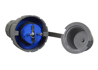 EUROPEAN SCHUKO PLUG, 16 AMPERE 220-250 VOLT, 50/60 Hz, IP68 RATED (WATERTIGHT), CEE 7/4 TYPE E PLUG (EU1-16P), REWIREABLE LOCKING PLUG, 2 POLE-3 WIRE GROUNDING (2P+E). GRAY / BLUE.    

<br><font color="yellow">Notes: </font>     
<br><font color="yellow">*</font> # 71441 Watertight Plug Locks onto Schuko Connector # <a href="https://internationalconfig.com/icc6.asp?item=71445" style="text-decoration: none">71445</a>. Prevents accidental  disconnects.      
<br><font color="yellow">*</font> # 71441 Watertight Plug Locks onto Schuko Connector # <a href="https://internationalconfig.com/icc6.asp?item=70361" style="text-decoration: none">70361</a>. Prevents accidental  disconnects.       
<br><font color="yellow">*</font> # 71441 Watertight Plug Locks onto Schuko Power Strip #  <a href="https://internationalconfig.com/icc6.asp?item=71449" style="text-decoration: none">71449</a>. Prevents accidental disconnects. 
<br><font color="yellow">*</font> Spare watertight IP68 rated closure covers available for # 71441. View # <a href="https://internationalconfig.com/icc6.asp?item=71440" style="text-decoration: none"> 71440.</a> 
<br><font color="yellow">*</font> Cord grip range = 8-16mm (0.315-0.629"), Terminal torque = 3Nm max. Material: PA6 (Nylon) Temp. Range:-40�C to +80�C.         
<br><font color="yellow">*</font> European Schuko Watertight Extension cords available. View # <a href="https://internationalconfig.com/icc6.asp?item=72025" style="text-decoration: none"> 72025.</a> 
 <br><font color="yellow">*</font> European Schuko IP68, locking / watertight outlets, plugs, connectors for all countries listed below. Scroll down to view.
