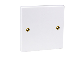 EUROPEAN, BRITISH BLANK ONE GANG WALL PLATE (86mmX86mm SIZE), SCREW MOUNT, MOUNTING SCREWS INCLUDED. WHITE.
<br><font color="yellow">Notes: </font> 
<BR> <font color="yellow">*</font> Switch mounts on European, British wall boxes with 60mm (60.3mm) centers.
<br><font color="yellow">*</font> View # 72350X47D, 72350X35D, 72350X25D, 72350-F, 72360, 72360-RED wall box series. Not for use with # 77190 wall box.
<br><font color="yellow">*</font> Weatherproof cover available, IP55 rated # 74790-A.
 