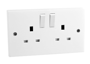 BRITISH, UNITED KINGDOM 13 AMPERE-250 VOLT DUPLEX OUTLET (86mmX146mm Size), (UK1-13R), BS 1363A TYPE G SOCKETS, DOUBLE POLE ON/OFF SWITCHES CONTROL OUTLETS, SHUTTERED CONTACTS, 2 POLE-3 WIRE GROUNDING (2P+E). WHITE. 

<br><font color="yellow">Notes: </font> 
<br><font color="yellow">*</font> Weatherproof Cover available, IP44 Rated # 74790-DX.
<br><font color="yellow">*</font> Weatherproof enclosure available, IP66 Rated # 74790-B2.
<br><font color="yellow">*</font> European wall boxes. # 72355X47D, 72355X35D, 72355X25D, 72355-F, 72365, 72365-RED, 77190-D, series.

<br><font color="yellow">*</font> British, United Kingdom plugs, power cords, outlets, power strips, GFCI-RCD receptacles, plug adapters listed below in related products. Scroll down to view.
